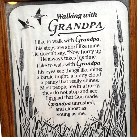 Walking with Grandpa Poem in Wood Frame 8 X 11 33e - Picture 3 of 8